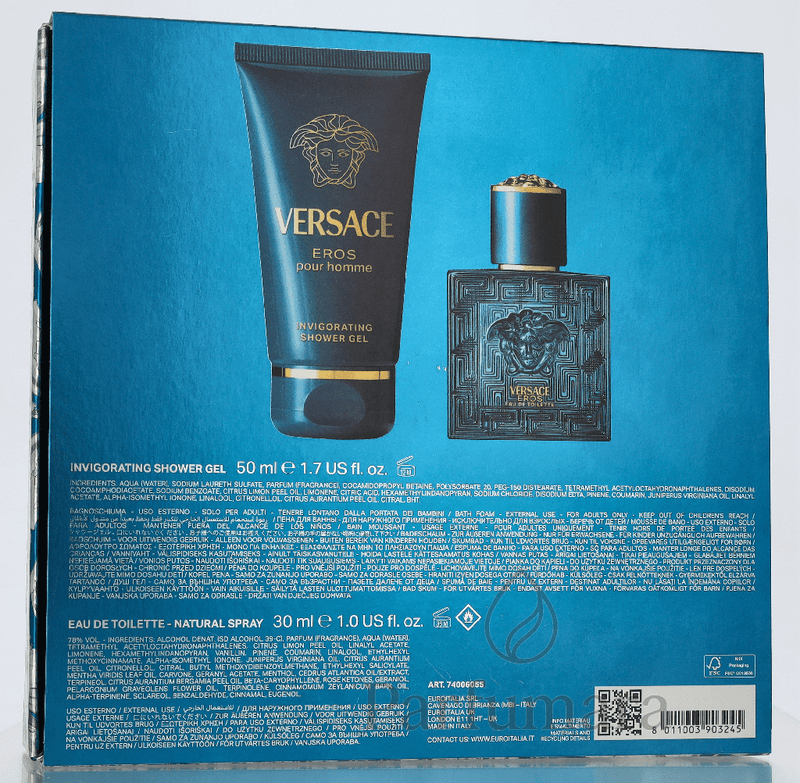 Versace Eros Pour Homme Geschenkset Eau de Toilette 30ml/Bath & Shower Gel 50ml 80 ml