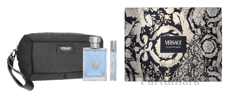Versace Pour Homme Geschenkset Eau de Toilette 100ml/Eau de Toilette 10ml/Black Trousse 110 ml