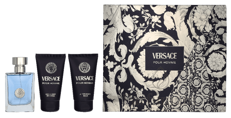 Versace Pour Homme Geschenkset Eau de Toilette 50ml/Aftershave Balm 50ml/Hair & Body Shampoo 50ml 150 ml