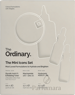 The Ordinary The Mini Icons Set Glycolic Acid Exfoliating Toner 100ml/Niacinamide 15ml/Hyaluronic Acid 15ml/4 Cotton Pads/Mesh Pouch 130 ml