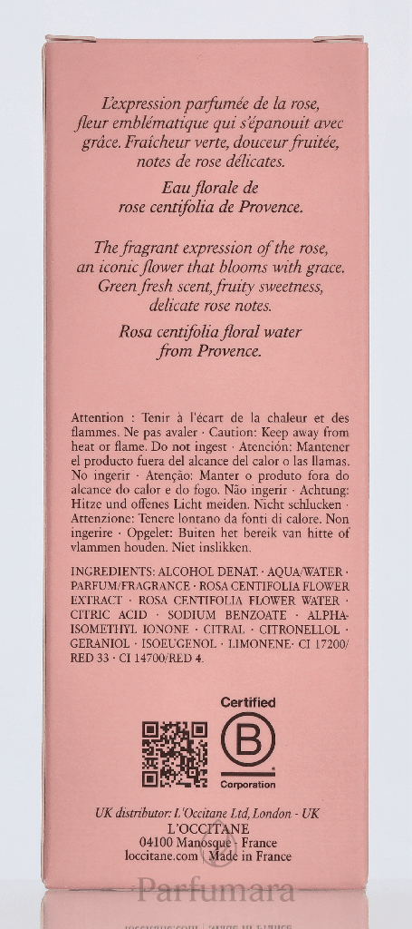 L'Occitane Rose Eau de Toilette 75 ml