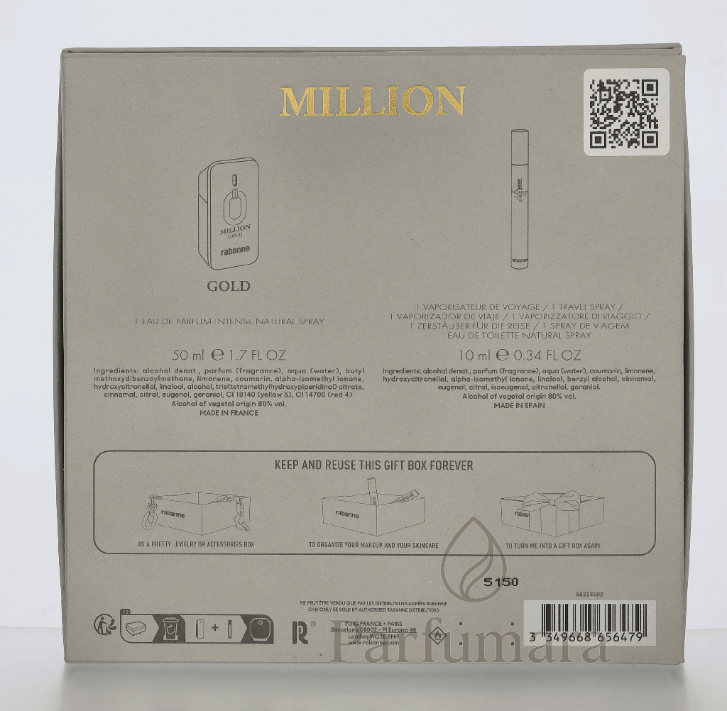 Paco Rabanne Million Gold Geschenkset Eau de Parfum Intense 50ml/Eau de Toilette 10ml 60 ml