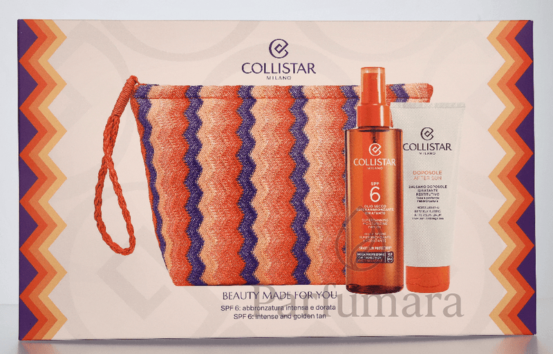 Collistar Sun Geschenkset Super Tanning Dry Oil Spf6 200ml/After - Sun Balm 100ml/Pouch 300 ml