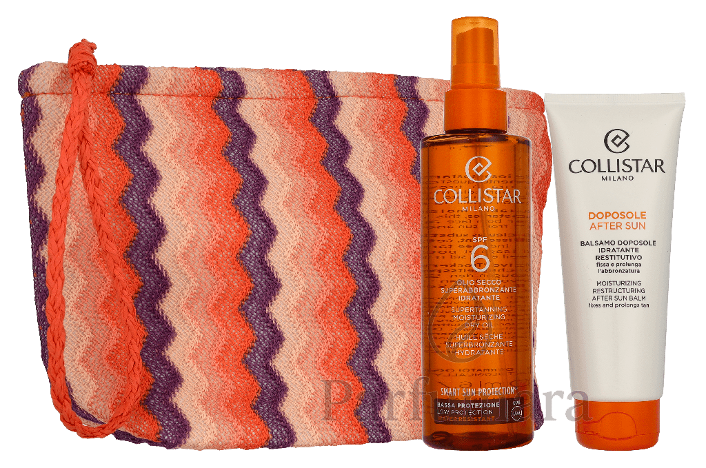 Collistar Sun Geschenkset Super Tanning Dry Oil Spf6 200ml/After - Sun Balm 100ml/Pouch 300 ml