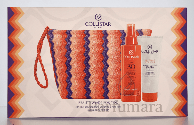 Collistar Sun Geschenkset Tanning Spray Milk Spf30 200ml/After - Sun Balm 100ml/Pouch 300 ml