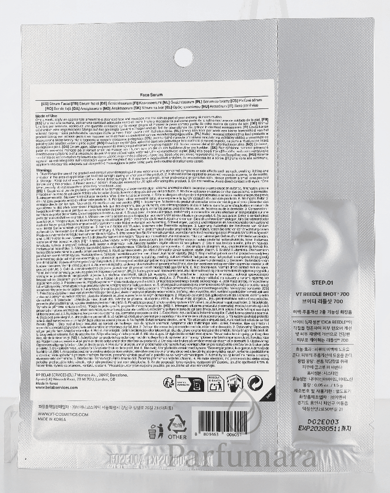 VT Cosmetics Reedle Shot 700 2Step Mask 26,5 g