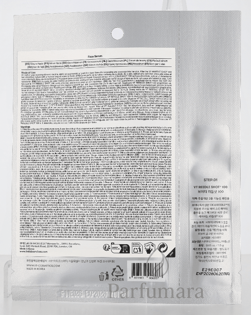 VT Cosmetics Reedle Shot 100 2Step Mask 26,5 g