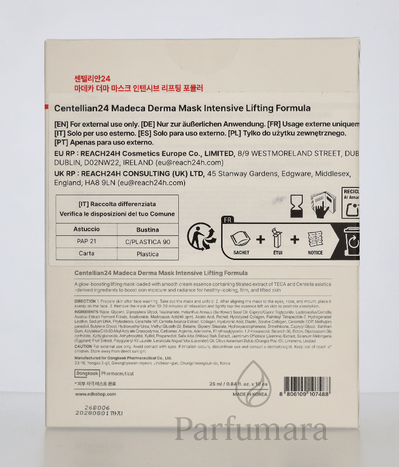 Centellian24 Madeca Derma Mask III Intensive Formula Pack 10x 25ml 250 ml