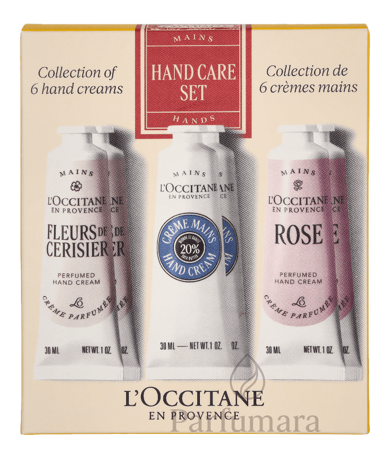 L' Occitane Handcare Set 6x 30ml - 2x Shea Butter/2xRose/2x Cherry Blossom 180 ml