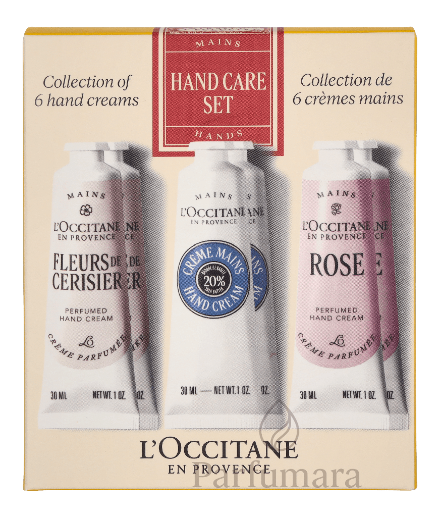 L' Occitane Handcare Set 6x 30ml - 2x Shea Butter/2xRose/2x Cherry Blossom 180 ml