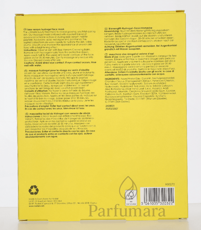 Rodial Bee Venom Hydrogel Face Mask 4x 29g 116 g