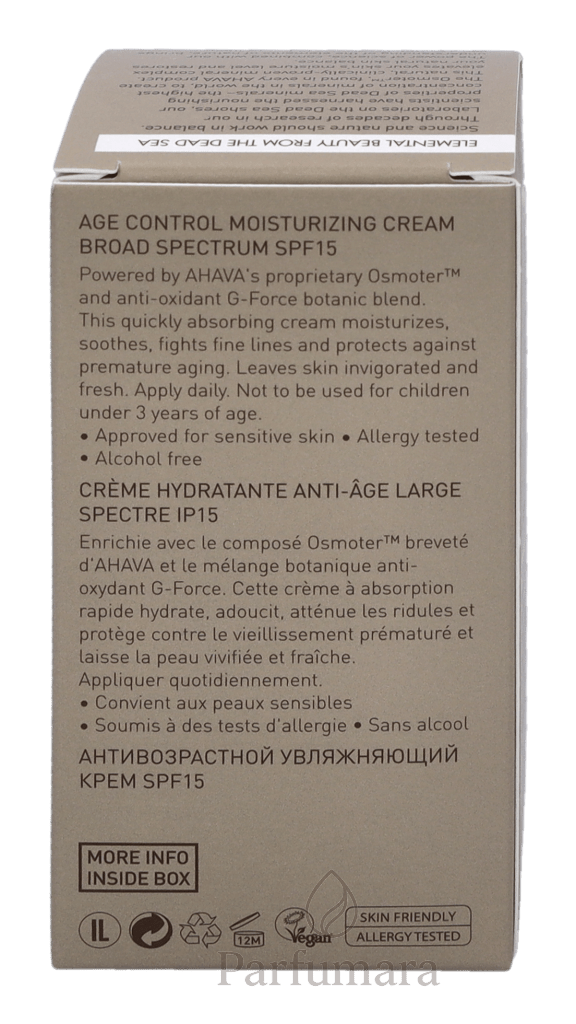 Ahava Men T.T.E. Age Control Moisturizing Cream SPF15 50 ml