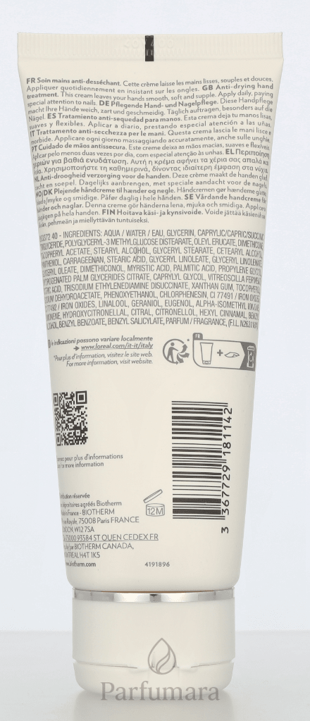 Biotherm Biomains Age Delaying Hand & Nail Treatment Water Resistant, Age Delaying, For Sensitive Skin 100 ml