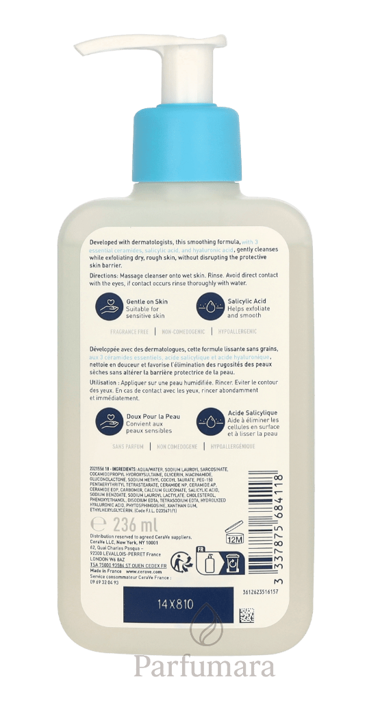 CeraVe SA Smoothing Cleanser For Dry, Rough, Bumpy Skin 236 ml