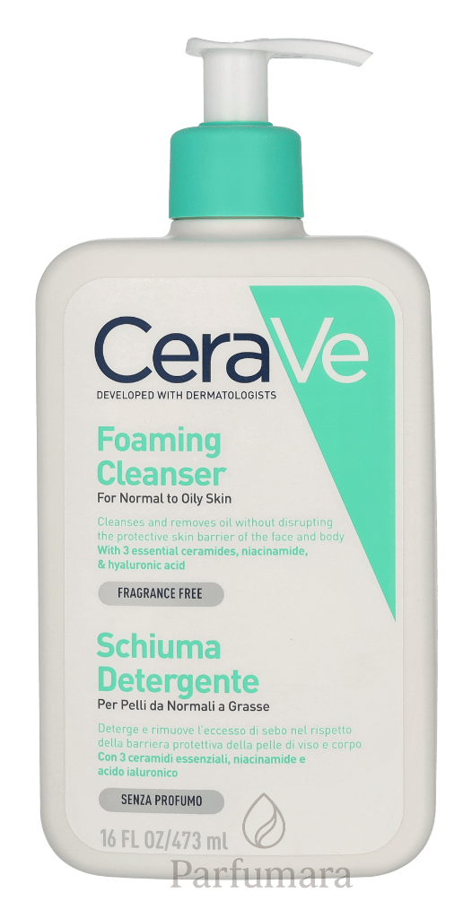 CeraVe Foaming Cleanser w/Pump For Normal To Oily Skin, Fragrance Free 473 ml