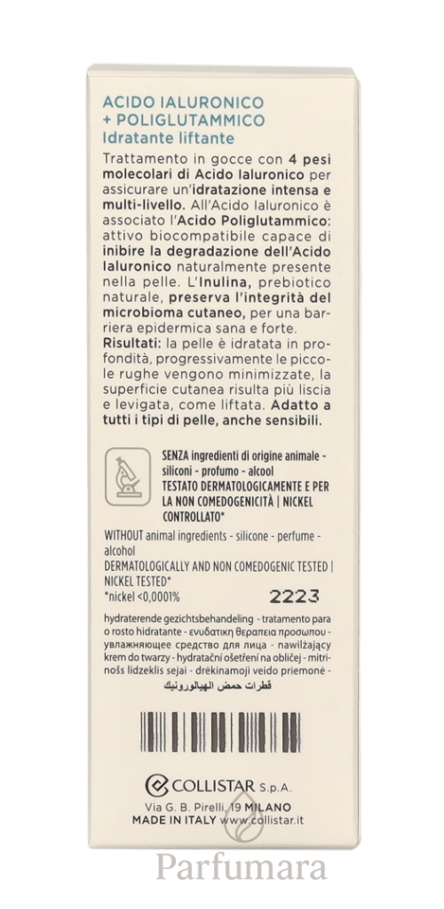 Collistar Attivi Puri Hyaluronic + Polyglutamic Face Serum 30 ml