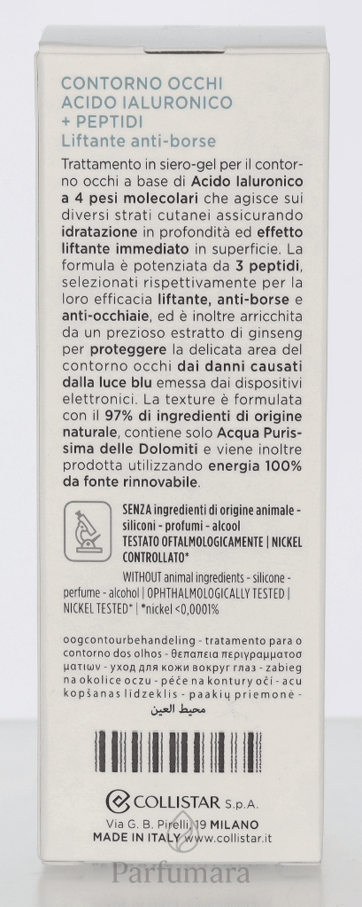 Collistar Hyaluronic Acid + Peptides Eye Contour 15 ml