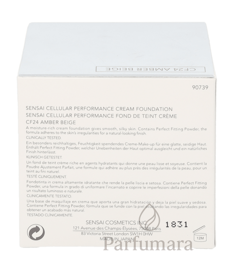 Sensai Cp Cream Foundation SPF15 CF24 Amber Beige 30 ml