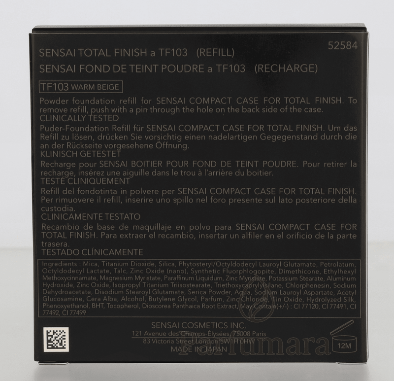 Sensai Total Finish Foundation SPF10 - Refill 103 Warm Beige 11 g