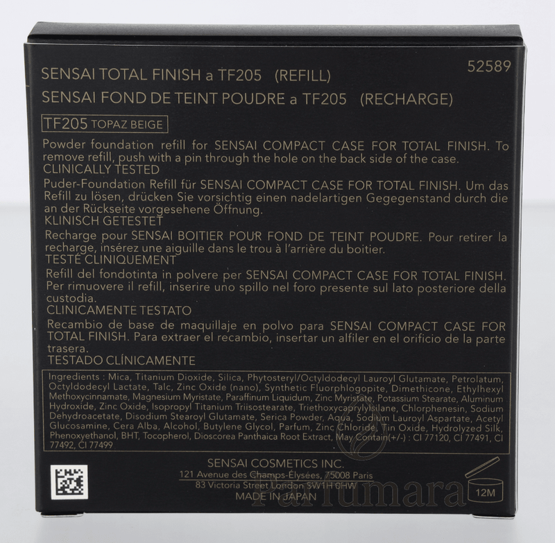 Sensai Total Finish Foundation SPF10 - Refill 205 Topaz Beige 11 g
