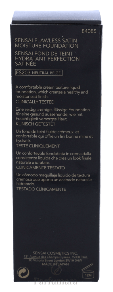 Sensai Flawless Satin Foundation SPF25 FS203 Neutral Beige 30 ml