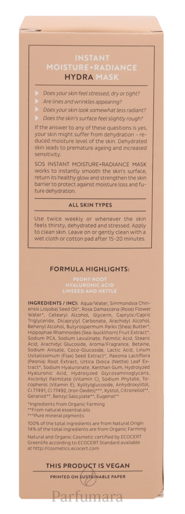 Madara Sos Hydra Moisture+ Radiance Mask Rehydrate Skin All Skin Types 60 ml