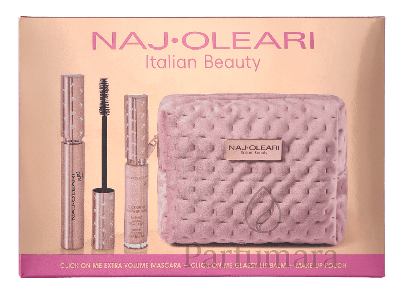 Naj Oleari The Perfect Match Set Volume Mascara 12ml /01 Glassy Lip Balm 6ml/Clutch 18 ml