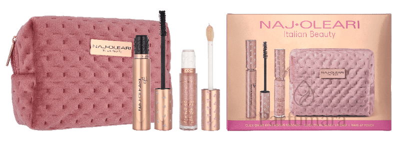 Naj Oleari The Perfect Match Set Volume Mascara 12ml /01 Glassy Lip Balm 6ml/Clutch 18 ml