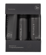 Rituals Homme Trial Set Shower Foam 50ml/24h Anti - Perspirant Spray 50ml/Charcoal Face Scrub 70ml 170 ml