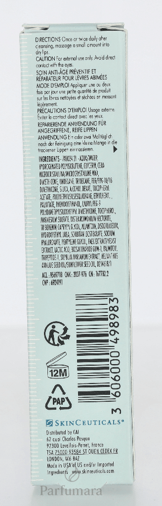 SkinCeuticals Antioxidant Lip Repair Balm For Damaged Of Aging Lips 10 ml