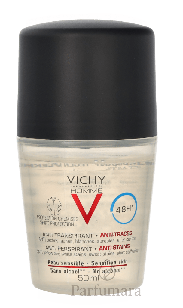 Vichy Homme 48H Anti - Transpirant Deo Roll - On Anti - Perspirant & Anti - Traces 50 ml