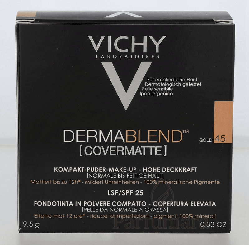 Vichy Dermablend Covermatte Compact Powder SPF25 45 Gold 9,5 g