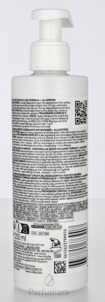 Vichy Dercos Kera - Solutions Resurfacing Shampoo 2% Pro Keratin Complex / Sensitive Scalp 250 ml