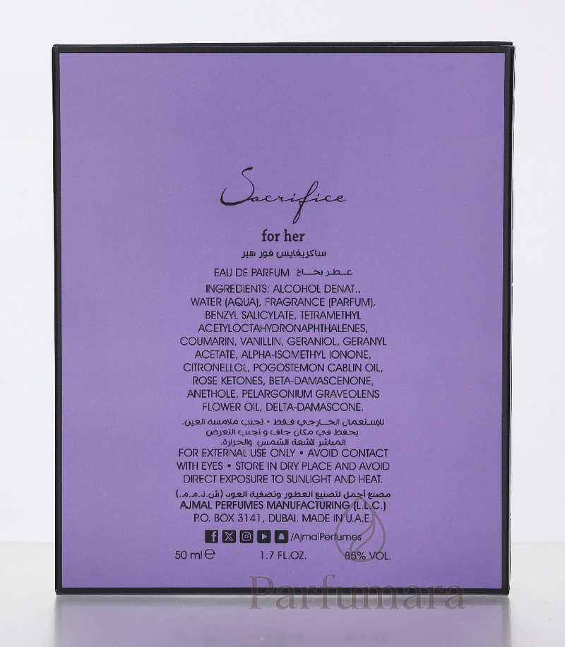 Ajmal Sacrifice For Her Eau de Parfum 50 ml
