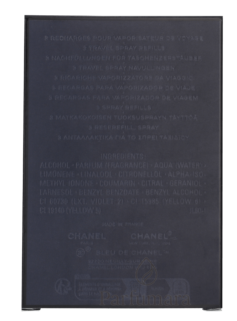 Chanel Bleu De Chanel Pour Homme Giftset 3x Parfum Spray Refill 20ml - Twist and Spray - Travel Sprays 60 ml