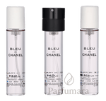 Chanel Bleu De Chanel Pour Homme Giftset 3x Parfum Spray Refill 20ml - Twist and Spray - Travel Sprays 60 ml