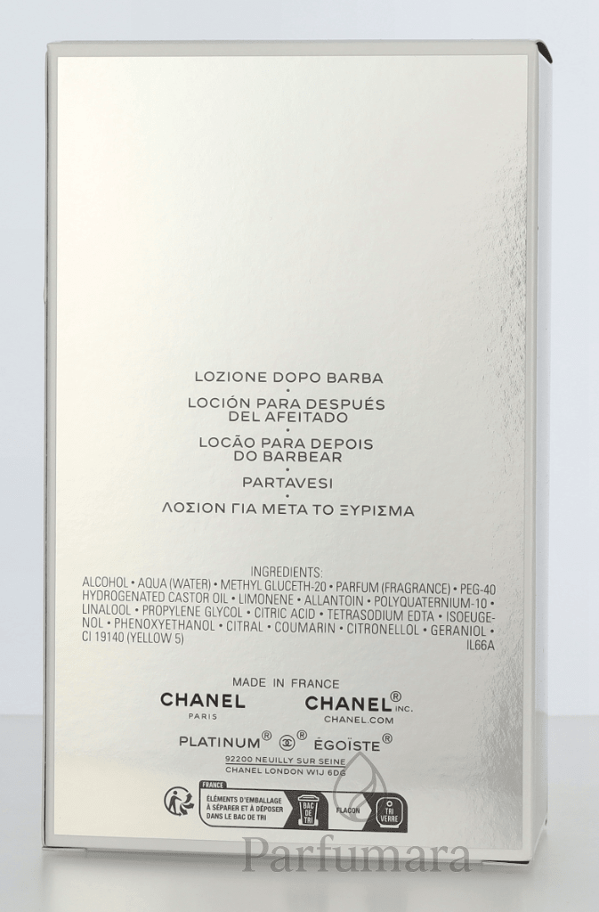 Chanel Platinum Egoiste Pour Homme After Shave Lotion 100 ml