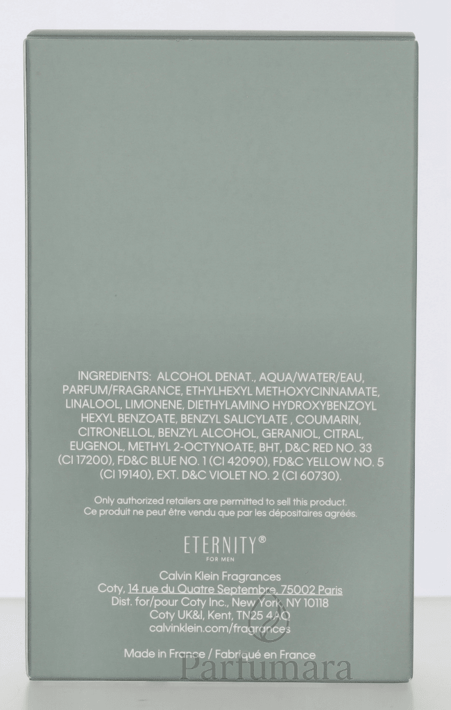 Calvin Klein Eternity Cologne For Men Edt Spray 100 ml