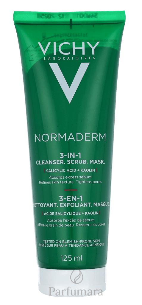 Vichy Normaderm Cleanser 3 In 1 Acne Treatment Scrub+ Cleanser+ Mask, Sensitive Skin 125 ml